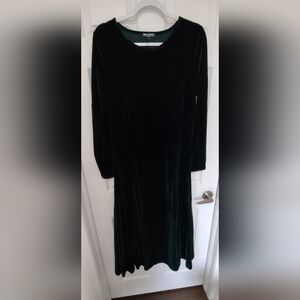 The Limited Dark Green Velvet Long Sleeve Dress